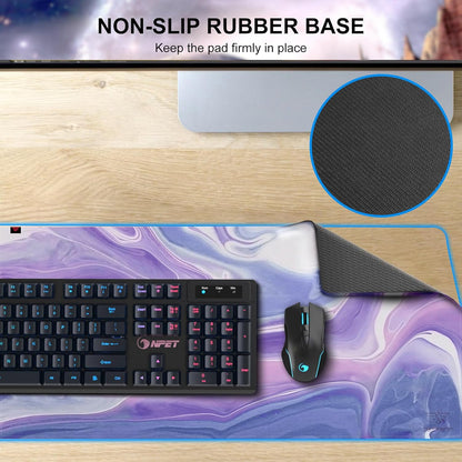 MP02-SP RGB Gaming Mouse Pad, Cloth Mouse Pad, Anti-Slip Base, Rollable & Portable, Stitched Edges Water-Resistant, Optimized for Gaming Sensors, XL